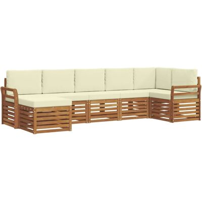 vidaXL Sofagarnituren 7 Tlg Natur und Creme Massivholz Akazie 3375170 vidaXL Sofagarnituren 7 Tlg Natur und Creme Massivholz Akazie 3375170