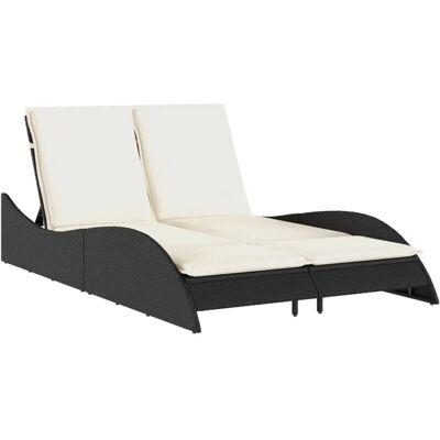 vidaXL Schwarze Verstellbare Gartenliege vidaXL Schwarze Verstellbare Gartenliege