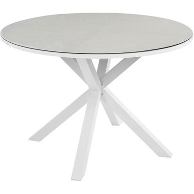 Beliani Maletto Gartentisch - Modernes Aluminium, Keramikglas, 120cm Beliani Maletto Gartentisch - Modernes Aluminium, Keramikglas, 120cm