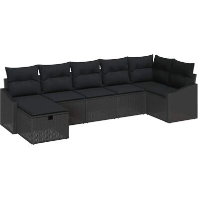 Vidaxl - 7-Piece Garden Sofa Set - Schwarz Vidaxl - 7-Piece Garden Sofa Set - Schwarz