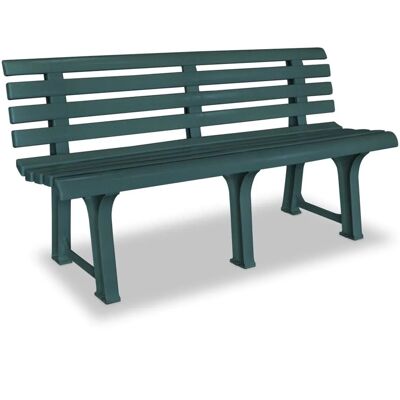DELUKE Parkbank KATO 145,5cm Kunststoff Grünfarbig Gartenbank Wetterfest Terrassenbank 3 Sitzer Sitzbank Rückenlehne DELUKE Parkbank KATO 145,5cm Kunststoff Grünfarbig Gartenbank Wetterfest Terrassenbank 3 Sitzer Sitzbank Rückenlehne