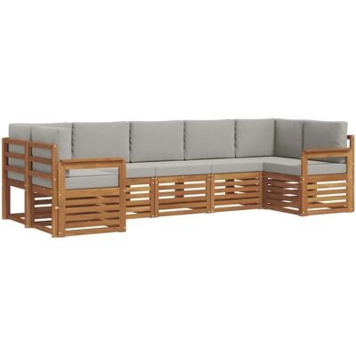 vidaXL Sofagarnituren 7 Tlg Natur und Hellgrau Massivholz Akazie 3375396 vidaXL Sofagarnituren 7 Tlg Natur und Hellgrau Massivholz Akazie 3375396