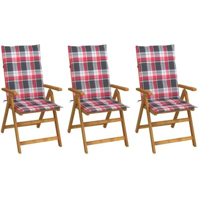 vidaXL Klappbare Gartenstühle 3 Stk mit Auflagen Massivholz Akazie 3064102 vidaXL Klappbare Gartenstühle 3 Stk mit Auflagen Massivholz Akazie 3064102