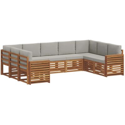vidaXL Sofagarnituren 9 Tlg Natur und Hellgrau Massivholz Akazie 3375486 vidaXL Sofagarnituren 9 Tlg Natur und Hellgrau Massivholz Akazie 3375486
