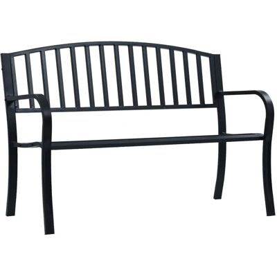 furnicato Gartenbank 125 cm Schwarz Stahl furnicato Gartenbank 125 cm Schwarz Stahl