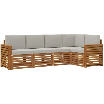 vidaXL Sofagarnituren 5 Tlg Natur und Hellgrau Massivholz Akazie 3374816 vidaXL Sofagarnituren 5 Tlg Natur und Hellgrau Massivholz Akazie 3374816