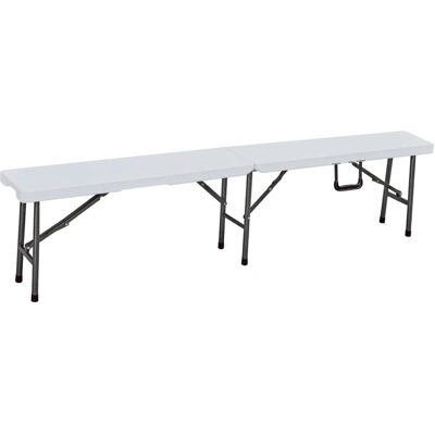 DELUKE Gartenbank COMMON 180cm Breit Kunststoff Weiß Klappbank Wetterfest Sitzbank Terrassenbank Outdoor Bank DELUKE Gartenbank COMMON 180cm Breit Kunststoff Weiß Klappbank Wetterfest Sitzbank Terrassenbank Outdoor Bank