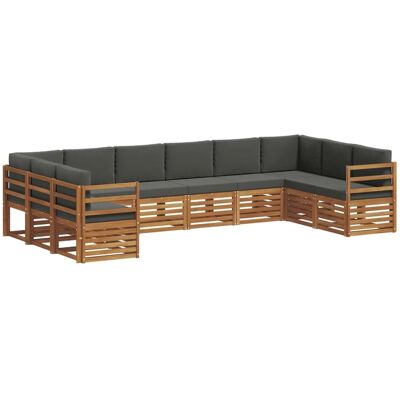 vidaXL Sofagarnituren 10 Tlg Natur und Anthrazit Massivholz Akazie 3375542 vidaXL Sofagarnituren 10 Tlg Natur und Anthrazit Massivholz Akazie 3375542