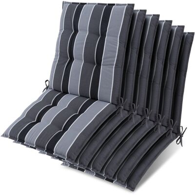 Beautissu 6x Niederlehner Sun-NL Auflage 105x50x8cm Anthrazit-Gestreift Beautissu 6x Niederlehner Sun-NL Auflage 105x50x8cm Anthrazit-Gestreift