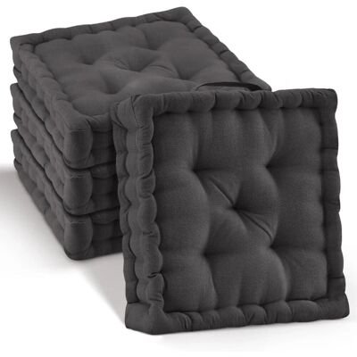 Beautissu Mila Stuhlkissen 40x40x8cm Anthrazit 4tlg Beautissu Mila Stuhlkissen 40x40x8cm Anthrazit 4tlg