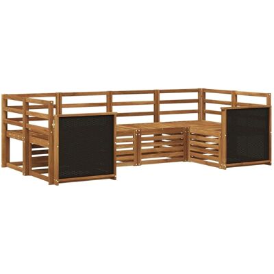 vidaXL Ecksofa Set 5 Stk Natur Massivholz Akazie 3384760 vidaXL Ecksofa Set 5 Stk Natur Massivholz Akazie 3384760