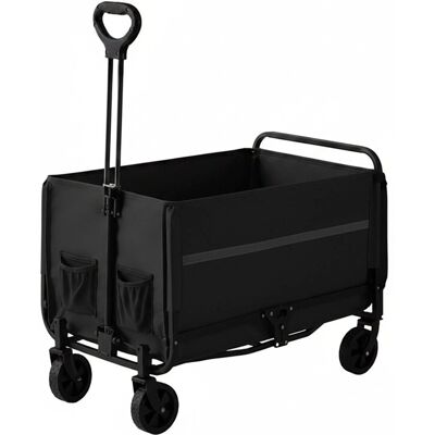 Relaxdays Bollerwagen Stahl Schwarz Faltbar mit Heckklappe 97 x 50 x 76 cm 6,5 kg Relaxdays Bollerwagen Stahl Schwarz Faltbar mit Heckklappe 97 x 50 x 76 cm 6,5 kg