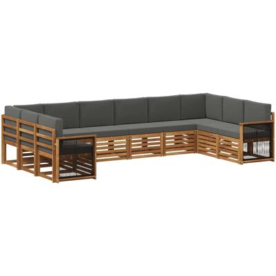 vidaXL Ecksofa Set mit Kissen 7 Stk Natur und Anthrazit 3384893 vidaXL Ecksofa Set mit Kissen 7 Stk Natur und Anthrazit 3384893
