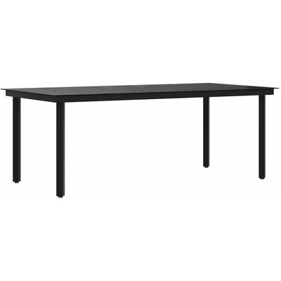 Furnicato Garten-esstisch Schwarz 200x100x74 Cm Stahl Und Glas Furnicato Garten-esstisch Schwarz 200x100x74 Cm Stahl Und Glas