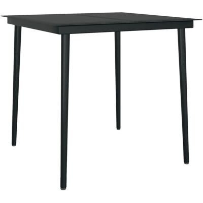 Furnicato Garten-esstisch Schwarz 80x80x74 Cm Stahl Und Glas Furnicato Garten-esstisch Schwarz 80x80x74 Cm Stahl Und Glas