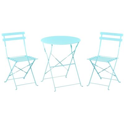 Beliani FIORI Türkis Metall Bistro-Set - Outdoor Typ Beliani FIORI Türkis Metall Bistro-Set - Outdoor Typ