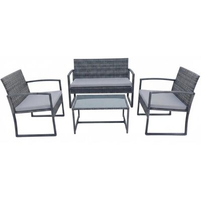 Relaxdays Gartenmöbel Set Polyrattan Grau 4-teilig 78 cm x 106 cm x 56 cm Relaxdays Gartenmöbel Set Polyrattan Grau 4-teilig 78 cm x 106 cm x 56 cm