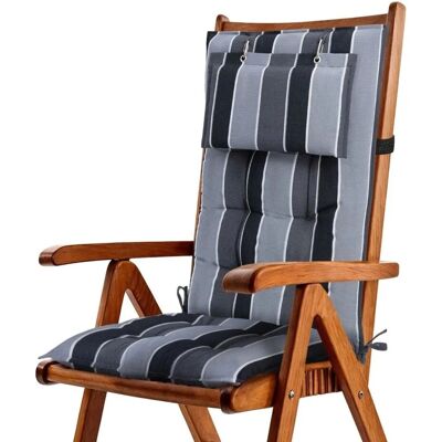 Beautissu Sun-HL Hochlehner 119x50x8cm Anthrazit-Gestreift Beautissu Sun-HL Hochlehner 119x50x8cm Anthrazit-Gestreift