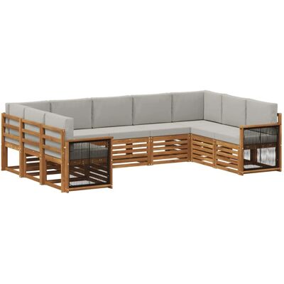 vidaXL Ecksofa Set mit Kissen 7 Stk Natur und Hellgrau 3384832 vidaXL Ecksofa Set mit Kissen 7 Stk Natur und Hellgrau 3384832