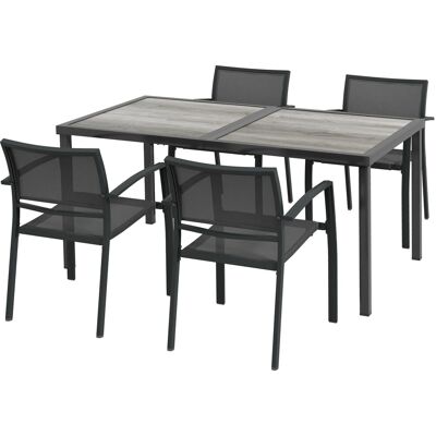 Outsunny Sitzgruppe Stahl Mesh 150L x 87B x 72H cm Grau Outsunny Sitzgruppe Stahl Mesh 150L x 87B x 72H cm Grau