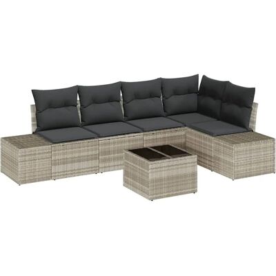 vidaXL Gartensofa-Set mit Speicher Hellgrau Poly-Rattan 3355741 vidaXL Gartensofa-Set mit Speicher Hellgrau Poly-Rattan 3355741