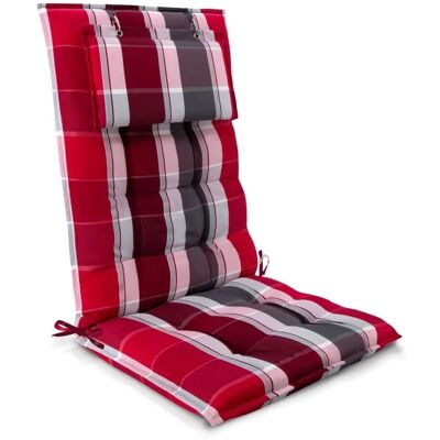 Beautissu Sun-HL Hochlehner 119x50x8cm Rot-Anthrazit-Gestreift Beautissu Sun-HL Hochlehner 119x50x8cm Rot-Anthrazit-Gestreift