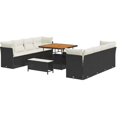 vidaXL Garten-Sofa-Set 11-Tlg Schwarz Poly Rattan 3361465 vidaXL Garten-Sofa-Set 11-Tlg Schwarz Poly Rattan 3361465