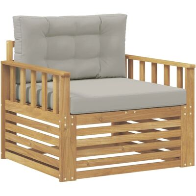 vidaXL Outdoor-Sofa Polyester Weiß und Hellgrau 3439128 vidaXL Outdoor-Sofa Polyester Weiß und Hellgrau 3439128