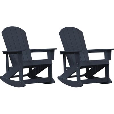 vidaXL Adirondack Schaukelstühle 2-Tlg Marineblau HDPE 3335835 vidaXL Adirondack Schaukelstühle 2-Tlg Marineblau HDPE 3335835