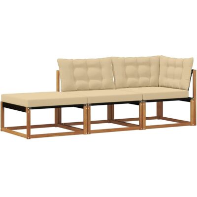 vidaXL Ecksofa-Einheiten für Draußen 3 Stück Natur Massivholz Akazie 900656 vidaXL Ecksofa-Einheiten für Draußen 3 Stück Natur Massivholz Akazie 900656