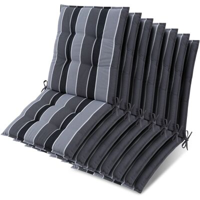 Beautissu 7x Niederlehner Sun-NL Auflage 100x50x8cm Anthrazit-Gestreift Beautissu 7x Niederlehner Sun-NL Auflage 100x50x8cm Anthrazit-Gestreift
