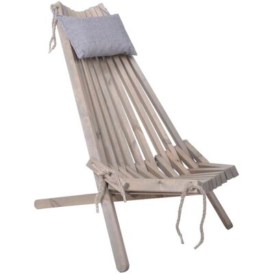 DELUKE Liegestuhl SONJA Aschgrau Kiefer Gartenstuhl Relaxsessel Gartenliege Balkon DELUKE Liegestuhl SONJA Aschgrau Kiefer Gartenstuhl Relaxsessel Gartenliege Balkon