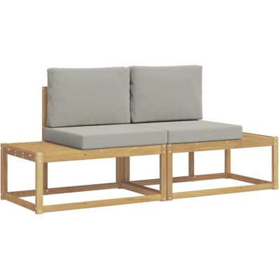 vidaXL Outdoor-Sofagarnitur 2 Stk Weiß und Hellgrau Polyester 3388175 vidaXL Outdoor-Sofagarnitur 2 Stk Weiß und Hellgrau Polyester 3388175