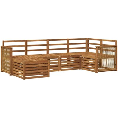 vidaXL Ecksofa Set 5 Stk Natur Massivholz Akazie 3384565 vidaXL Ecksofa Set 5 Stk Natur Massivholz Akazie 3384565