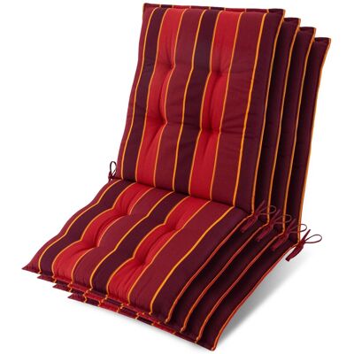 Beautissu 4x Niederlehner Auflage Sun-NL 100x50x8cm Rot-Gestreift Beautissu 4x Niederlehner Auflage Sun-NL 100x50x8cm Rot-Gestreift