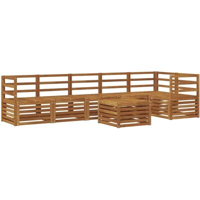 vidaXL Ecksofa Set 7-Tlg Natur Massivholz Akazie 3374909 vidaXL Ecksofa Set 7-Tlg Natur Massivholz Akazie 3374909