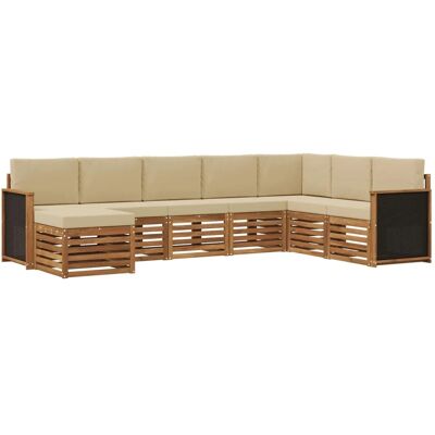 vidaXL Outdoor-Sofagarnitur mit Kissen 6 Stk Natur 3384704 vidaXL Outdoor-Sofagarnitur mit Kissen 6 Stk Natur 3384704