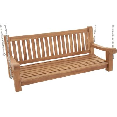 DELUKE Schaukelbank MUVER Holz Teak 150x70x62cm Hängebank Gartenschaukel Zum Aufhängen Veranda-Schaukel DELUKE Schaukelbank MUVER Holz Teak 150x70x62cm Hängebank Gartenschaukel Zum Aufhängen Veranda-Schaukel