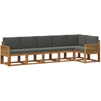 vidaXL Outdoor-Sofagarnitur 6 Stk Natur und Anthrazit Polyester 3385258 vidaXL Outdoor-Sofagarnitur 6 Stk Natur und Anthrazit Polyester 3385258