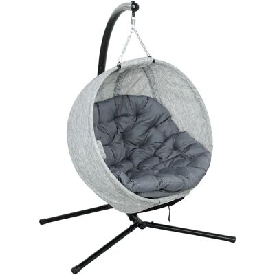 Outsunny Hängesessel Stahl Polyester 118L x 116B x 180H cm Grau Outsunny Hängesessel Stahl Polyester 118L x 116B x 180H cm Grau