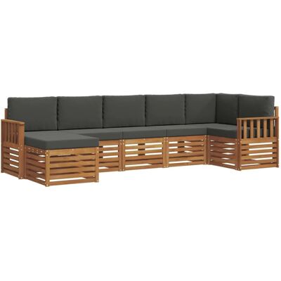 vidaXL Sofagarnituren 7 Tlg Natur und Anthrazit Massivholz Akazie 3375162 vidaXL Sofagarnituren 7 Tlg Natur und Anthrazit Massivholz Akazie 3375162
