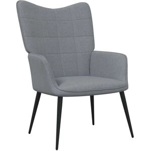 vidaXL Relaxsessel mit Hocker Hellgrau Stoff Modell 3 vidaXL Relaxsessel mit Hocker Hellgrau Stoff Modell 3