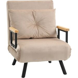 HOMCOM Schlafsofa mit Rückenkissen Stahl Polyester Beige 63L x 73B x 81H cm HOMCOM Schlafsofa mit Rückenkissen Stahl Polyester Beige 63L x 73B x 81H cm