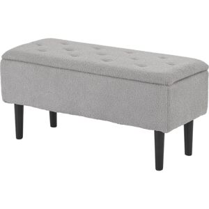 HOMCOM Sitzbank mit Stauraum Klappdeckel Samtoptik Grau 95 x 38 x 45 cm HOMCOM Sitzbank mit Stauraum Klappdeckel Samtoptik Grau 95 x 38 x 45 cm