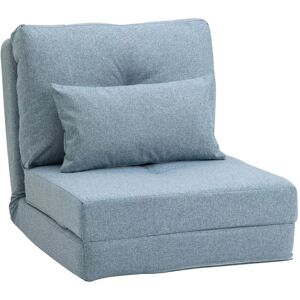 HOMCOM Bodensessel 2-in-1 Klappbett mit Rückenlehne Bodensofa Leinen Himmelblau HOMCOM Bodensessel 2-in-1 Klappbett mit Rückenlehne Bodensofa Leinen Himmelblau