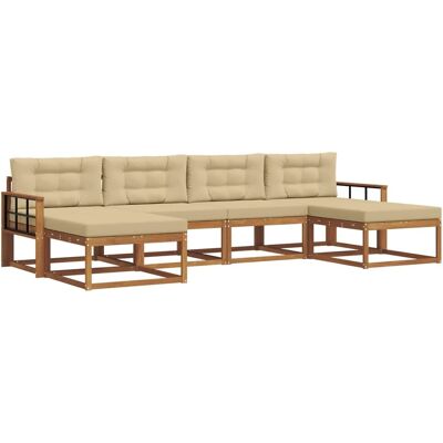 vidaXL Sofa Set mit Kissen 16-Tlg Natur und Beige 3367976 vidaXL Sofa Set mit Kissen 16-Tlg Natur und Beige 3367976