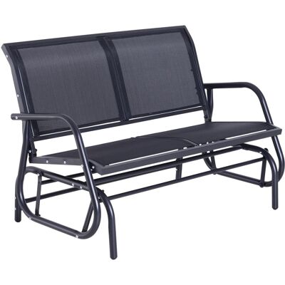 Outsunny Schaukelstuhl 2-Sitzer Metall Gartenmöbel Schwarz 120 x 70 x 85 cm Outsunny Schaukelstuhl 2-Sitzer Metall Gartenmöbel Schwarz 120 x 70 x 85 cm