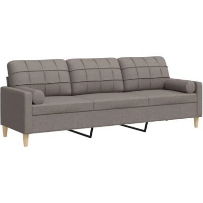VidaXL 3-Sitzer Sofa - Taupe Stoff - Moderner Robuster Stil VidaXL 3-Sitzer Sofa - Taupe Stoff - Moderner Robuster Stil