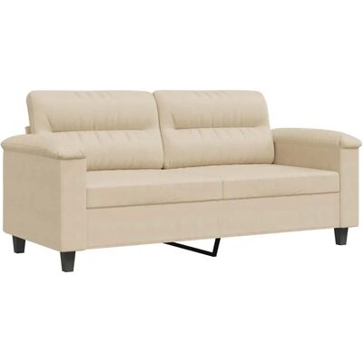 vidaXL 2-Sitzer Krem Microfaser Stoffsofa - Sofa vidaXL 2-Sitzer Krem Microfaser Stoffsofa - Sofa