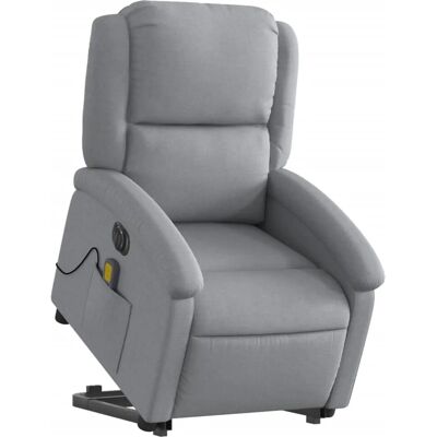 vidaXL Elektrischer Massagesessel mit Aufstehhilfe - Hellgrau - Relaxsessel vidaXL Elektrischer Massagesessel mit Aufstehhilfe - Hellgrau - Relaxsessel